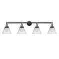 thumbnail image 2 of Innovations Lighting  Cone 4 Light 44" Bath Vanity Light Clear/Black Antique Brass, 2 of 5