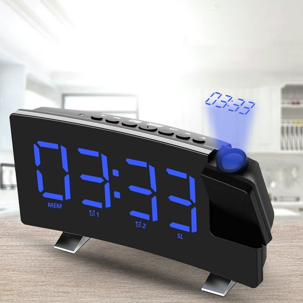 Dual Alarm Clock with Battery Backup, USB Charger, Adjustable Dimmer