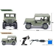 2.4Ghz Remote Control 1/14 Scale U.S M151 Jeep Military Vehicle 4WD Crawler Car RTR (Army Green)