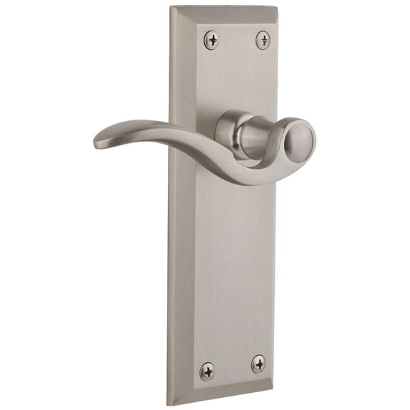 Grandeur 814096 Fifth Avenue Solid Brass Right Handed Privacy Door Lever Set - Nickel