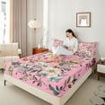 thumbnail image 4 of Castle Fairy Floral Butterfly 4pcs Bed Sheets for Boys Girls,Chic Vintage Flowers King Sheets,Botanical Plants Super Cozy Sheet Set,Super Cozy Room Decor, 4 of 7