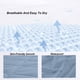 thumbnail image 5 of Funda protectora de colchón de poliéster de 150 x 200 cm | Sábana impermeable y antimanchas con cierre de 360° y bordes cosidos | Protector de cama blanco, gris y azul para dormitorio, 5 of 6