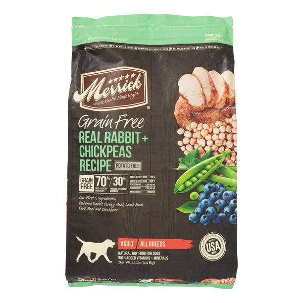 Merrick GrainFree Real Rabbit + Chickpeas Recipe Dry Dog Food, 22 lb