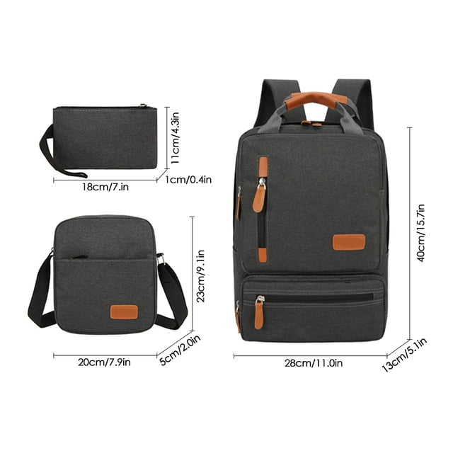 Mochila de 3pcs Juego de Mujeres Bolso de Hombro de la Computera Portátil SMA