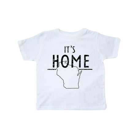 

Inktastic It s Home- State of Wisconsin Outline Distressed Text Gift Toddler Boy or Toddler Girl T-Shirt
