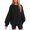 Black, variant on Wang6 Womens Plus Size White Sweatshirts Long Sleeve Crew Neck Tunic Pullovers Comfy Fall Loose Fit Drop Shoulder Solid Tshirts Tops White XL
