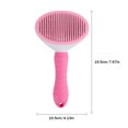 thumbnail image 3 of Peine para perros y gatos, cepillo para el pelo lavable para perros y gatos, cuidado de limpieza fácil de usar (rosa), 3 of 9