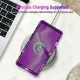 thumbnail image 7 of Casetego for Samsung Galaxy S22 Ultra 5G Case,Glow in The Dark Three Layer Heavy Duty Shockproof Full Body Protection Hard Plastic Bumper+Soft Silicone Case,Purple Starry, 7 of 7