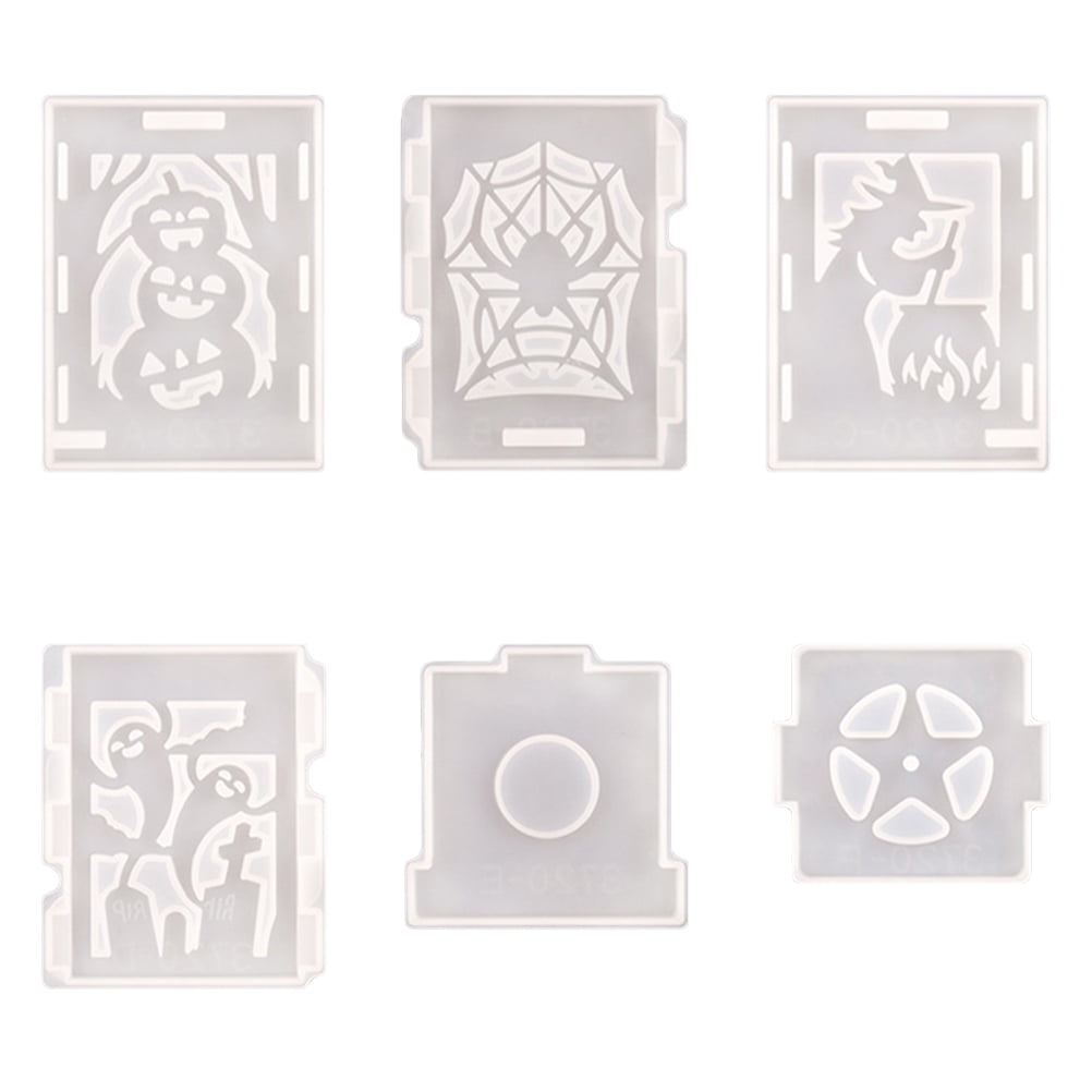 6Pcs Halloween Lantern Molds DIY Halloween Decorations Silicone Mold for Epoxy Resin Casting