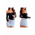 thumbnail image 3 of Tops de Larga con Hombros Descubiertos para Mujer, Ideales para Salir, Clubs de Moda de Otoño Y2K, Conciertos de Negro M, 3 of 9