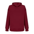thumbnail image 6 of Tops for Women Ndbuld Women's Hooded Sweatshirt Pleated Long Sleeved Casual Top Hooded Sweatshirt Womens Hoodies Drawstring Hooded Sweatshirts for Woman,Red,S, 6 of 9