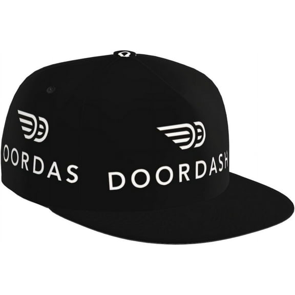 Doordashs Hat Flat-Brimmed Baseball Cap Dad Ball Hat Snapback Hip Hop Cap for Men and Women Black