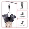 thumbnail image 3 of Sioweci Fishing Wader Boot Hanger Adjustable Strap Storage Drying Hanger Rack with 360-degree Swivel Hook Footwear Shoe Hanger Organizer Black, 3 of 11