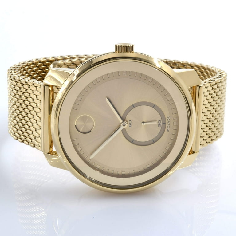 Movado Bold Gold Tone Mesh Mens Watch 3600678