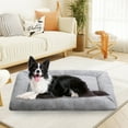 thumbnail image 3 of COSYJOY Plush Washable Dog Bed Ultra Soft Dog Crate Mat Kennel Pad Anti-Slip Pet Sleeping Bed for Small Medium Large Dogs,Gray 36" x 23", 3 of 13