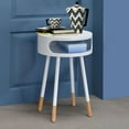 thumbnail image 5 of ACME Sonria Round Wooden End Table with 1 Compartment in White and Natural, 5 of 5