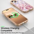 thumbnail image 4 of Casetego for iPhone 15 Plus Case,Shiny Bling Marble Full Body Protective Support Wireless Charing Bumper Rugged Anti-Scratch Hybrid Rubber Case Cover,Pink, 4 of 6