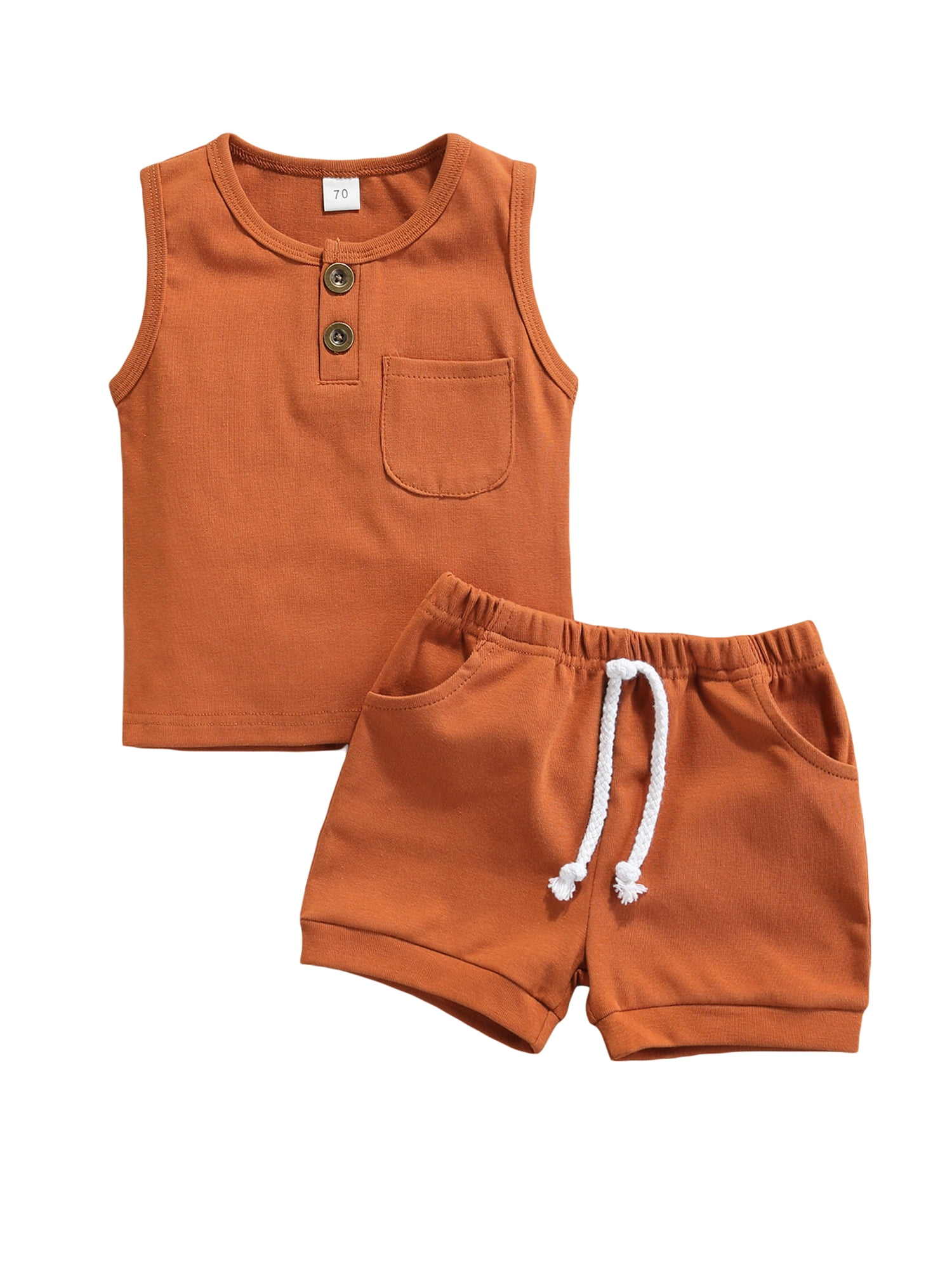 Toddler Baby Girl Shorts Outfits Sleeveless T Shirts Short Pant Pockets Clothing Sets 