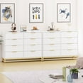thumbnail image 6 of Dresser for Bedroom with 8 Drawer, Modern Wooden Dresser with 8 Golden Handles, Storage Dressers Chest of Drawers for Living Room, Hallway, Entryway, White, 6 of 7