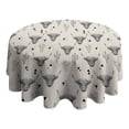 thumbnail image 4 of Highland Cow Cactus Triangle Pattern Round Tablecloth 60"x60",Wrinkle Wipeable Table Cloth for Kitchen Dining Room Picnic Patio Party, 4 of 6