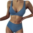 thumbnail image 2 of YODETEY Adjustable Two-Piece Bikini Set for Pool or Beach Women's Fashion Bikini Set Swimsuit Two Piece Filled Soild Swimwear Beachwear, 2 of 6