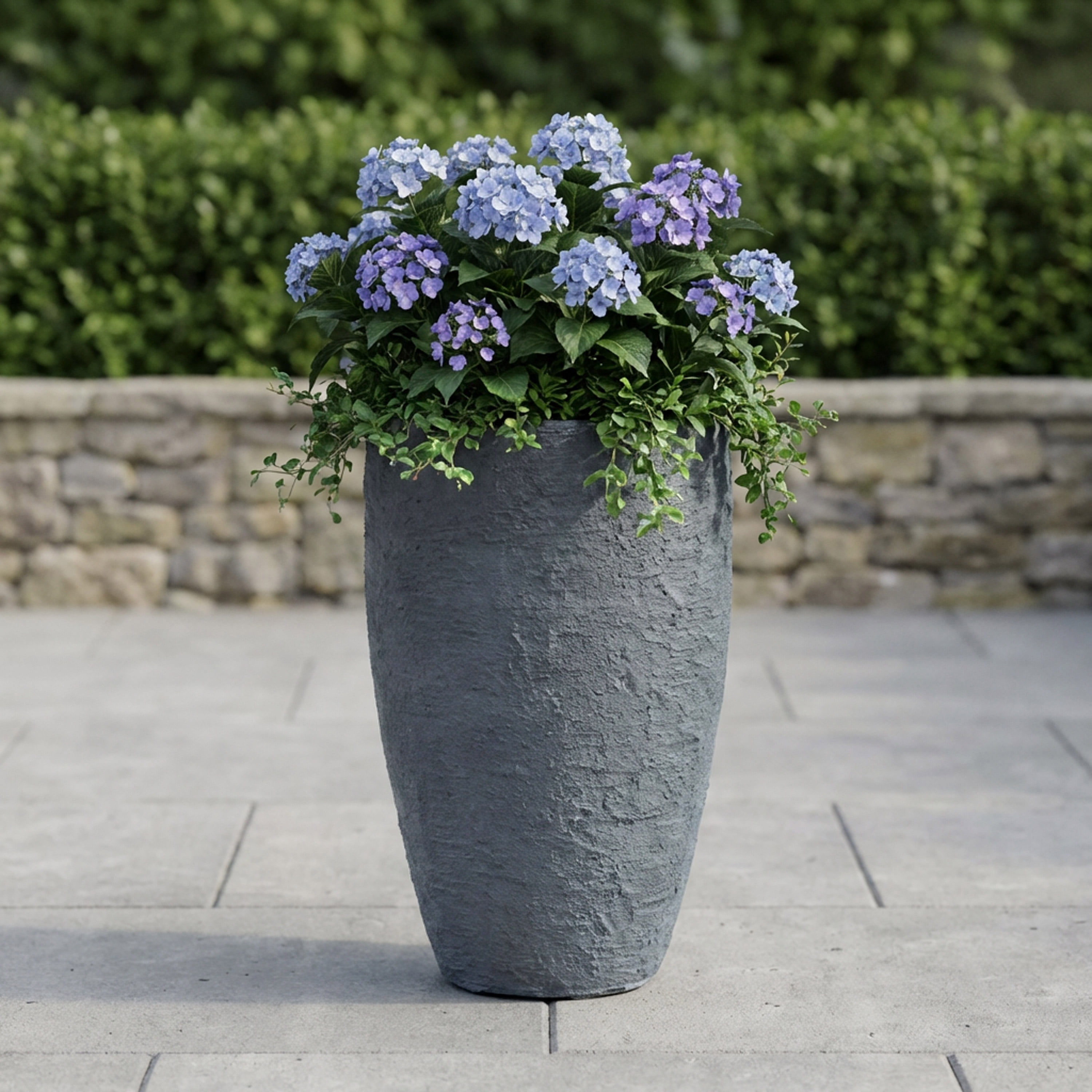 Algreen Athena 28" Self Watering Planter, Charcoalstone Resin