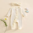 thumbnail image 2 of Akiihool Long Sleeve Newborn Bodysuit Baby Bodysuits Organic Cotton Baby Long Sleeved Baby Boys Girls Clothes Soft Newborn Infant Romper (Beige,6-12 Months), 2 of 4