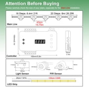 Motion Sensor Stair Light for Indoor, 47.2Long Cuttable LED Strip Lights Indoor with Remote, Step by Step Control Motion Activated Stair Lights Kit with Main Wire & Daylight Sensor (16 Stairs,3000K)