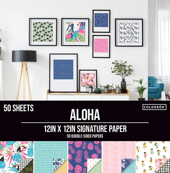 Colorbök Solid Multicolor Aloha Signature Paper Pad, 12in x 12in, 50 Sheets