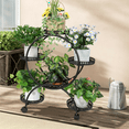thumbnail image 2 of UNHO Metal Plant Stand 6-Potted Rolling 4 Tiers Trolley Dispaly Shelf Pot Planter Holder Rack, 2 of 11
