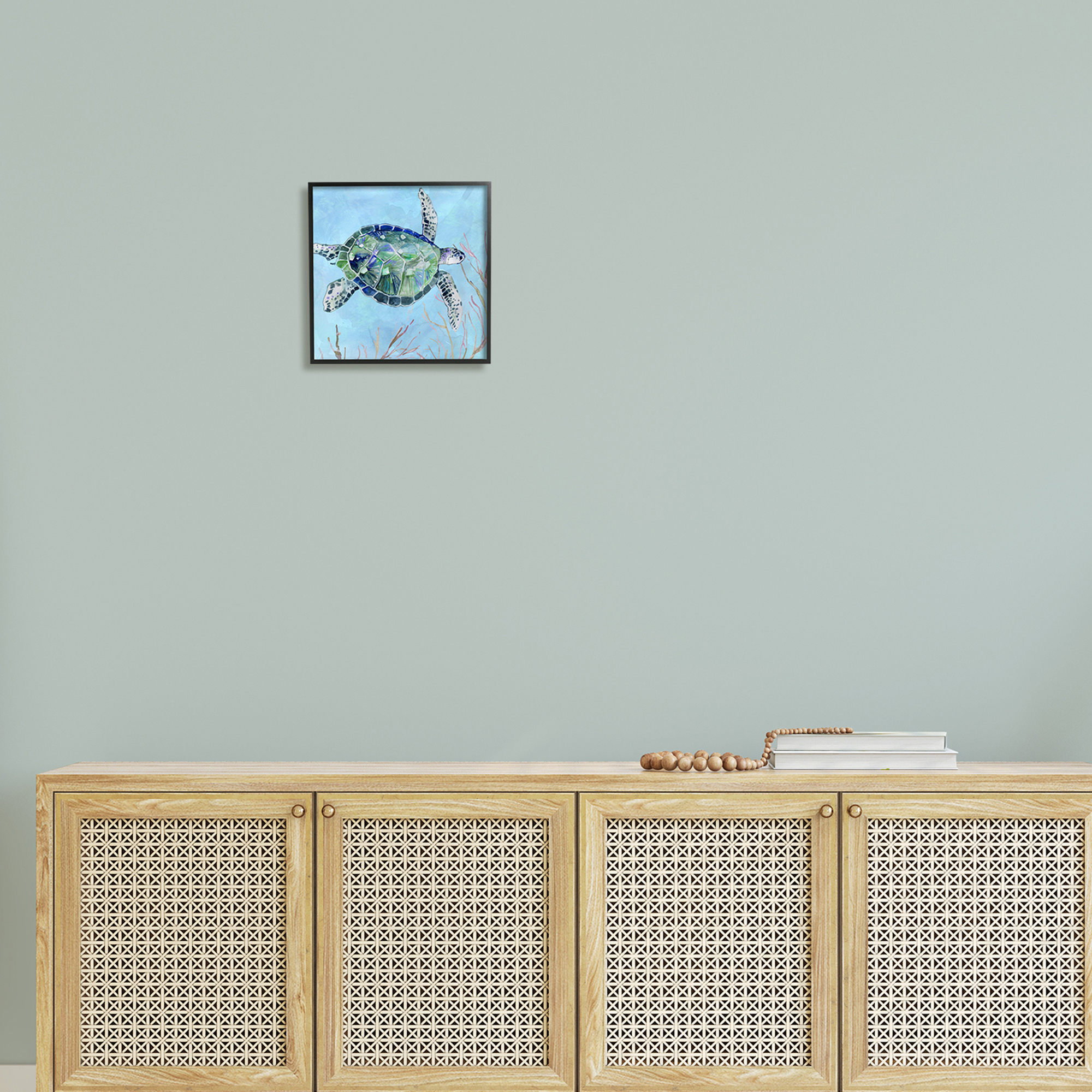 Stupell Industries Speckled Sea Tortoise Deep Sea Aquatic Animal, 12 x 12, Design by Carol Robinson