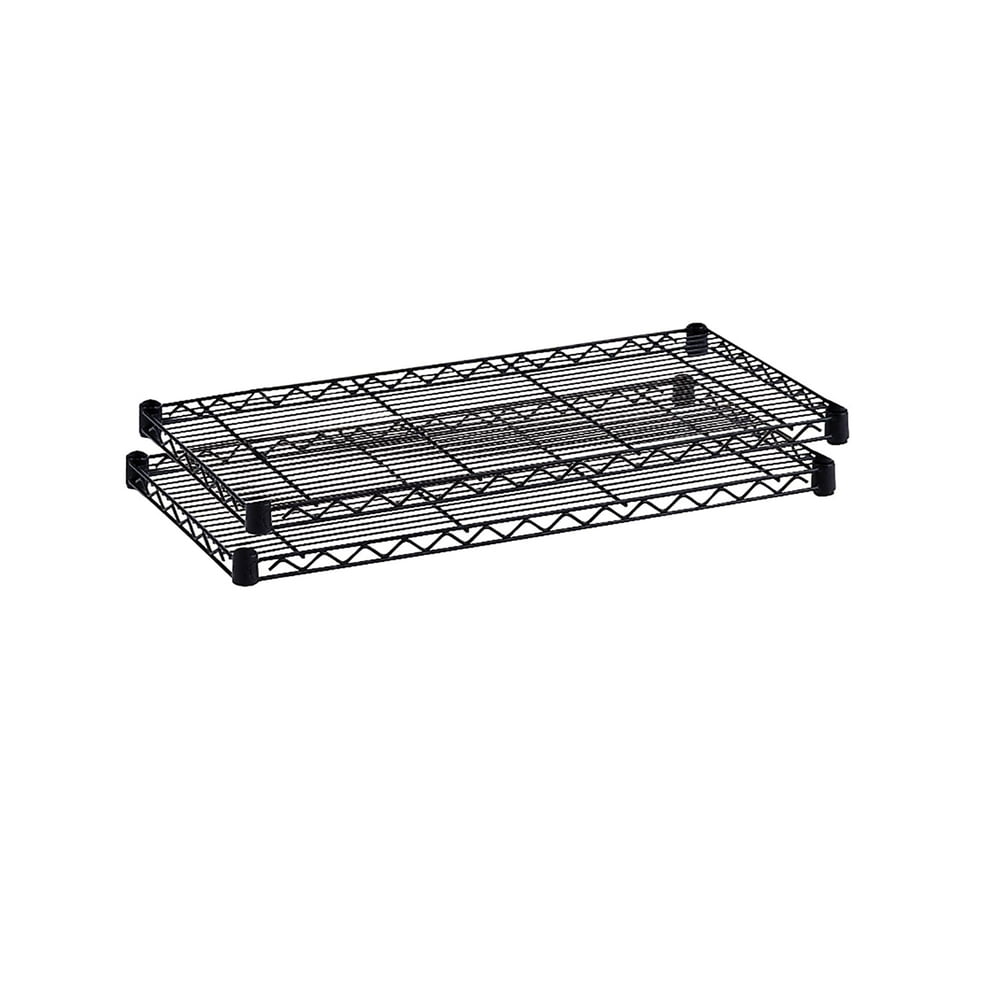 Commercial Wire Shelving, Extra Shelf Pack, 48 x 18", Black, Qty. 2