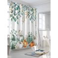 thumbnail image 3 of Fsddascl Green Pumpkin Shower Curtain Set - Standard 72" x 72" Washable Bathtub Curtain with 12 Hooks, Thanksgiving Autumn Eucalyptus Orange Waterproof Fabric Stall Shower Curtains for Bathroom, 3 of 6