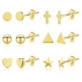 thumbnail image 2 of Lancharmed Gold Plated Stud Earrings for Women, 2 of 7