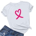 thumbnail image 2 of Alkepwun Women Breast Cancer Awareness Pink Ribbon Shirt Believe Faith Strong Heart Graphic Tops Cancer Fighter Tee, 2 of 3