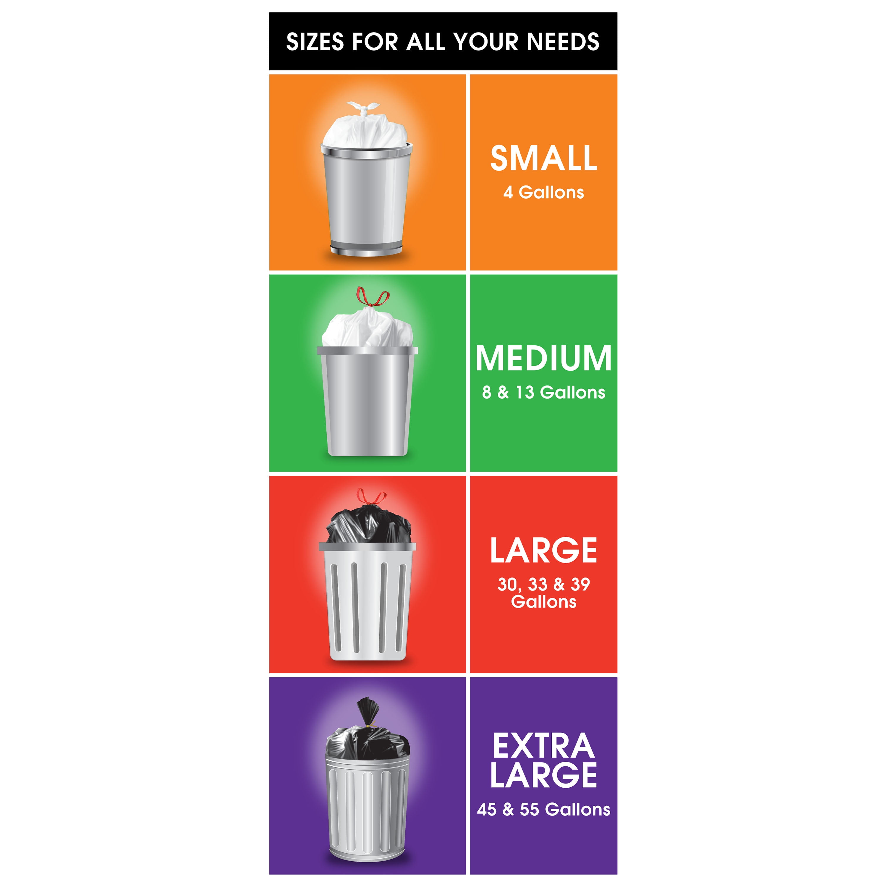 Great Value 13 Gallon Strong Flex Tall Kitchen Drawstring Bags, 120 Bags