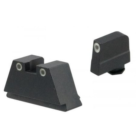 AmeriGlo GL349 Tall Suppressor Height Sight Fits Glock (Except 42) Tritium Green Tritium w/White Outline Front Tritium Green Tritium w/White Outline Rear (Best Glock 42 Sights)