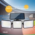 thumbnail image 3 of Solar Motion Sensor Lamp, Super Bright 3 Adjustable Head Wide Angle 180 LEDs Solar Outdoor Light  for Yard, 3 of 8