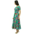 thumbnail image 3 of Bimba Women's Floral Smocked Waist Cotton Maxi Summer Chic Dress, 3 of 7