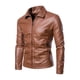 thumbnail image 1 of Chaqueta de cuero para hombre, chaqueta de cuero PU lavada para motocicleta, chaqueta de cuero fina con solapa para hombre, procesamiento para hombre, 1 of 6