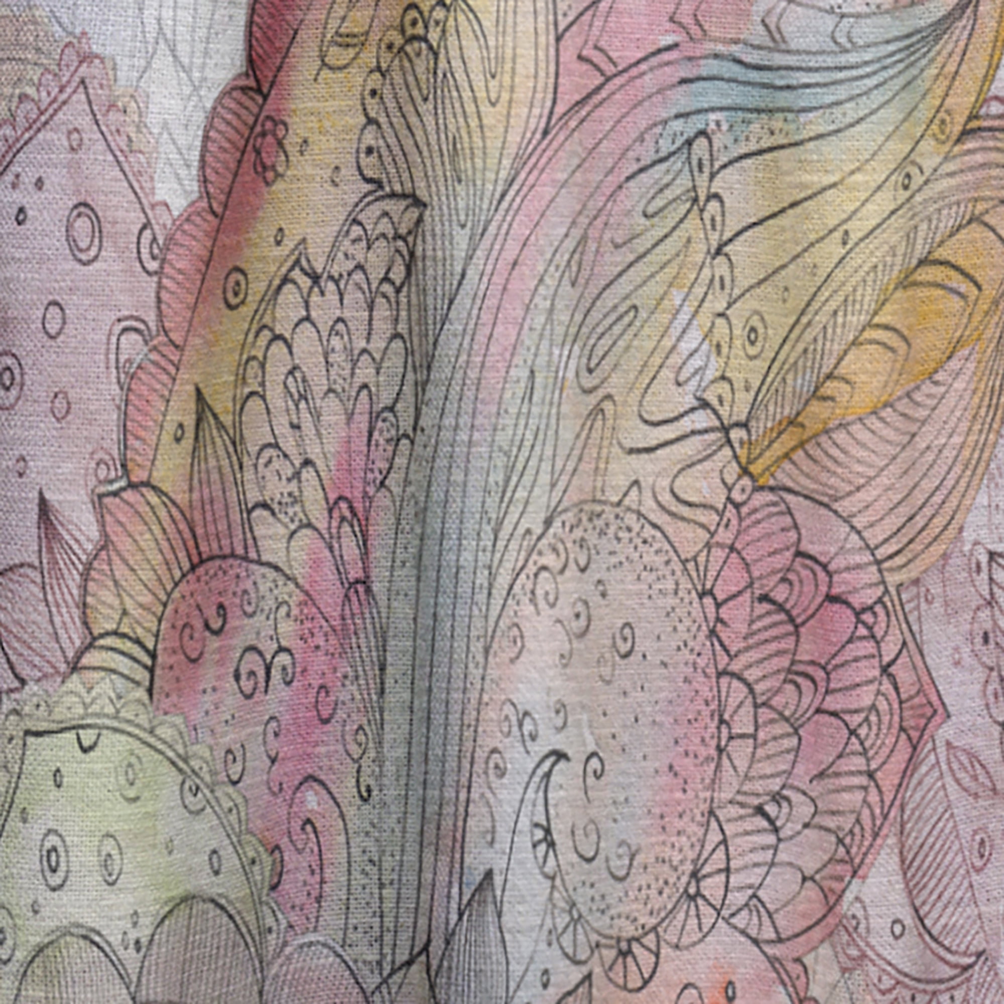 Designart 'Ethnic Motif With Watercolor' Bohemian & Eclectic Curtain Panel