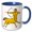 Blue/White, variant on 3drose, Centaur Bow Arrow Mythic Creature, 11oz Mug