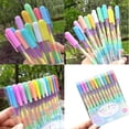 thumbnail image 2 of ZPAQI 6/12x Rainbow Ballpoint Pen Rainbow Gel Pen Neons Gel Pen for Writing Drawing, 2 of 16