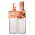 thumbnail image 2 of Cook with Color 2-Piece Squeeze Sauce Bottle and Built-In Silicone Basting Brush Set, Sage, 2 of 5