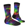 thumbnail image 3 of Uemuo Bright Universe Pattern Women's Crew Socks, Soft Durable Breathable Moisture-Wicking with Odor Control Cotton socks, 3 of 9