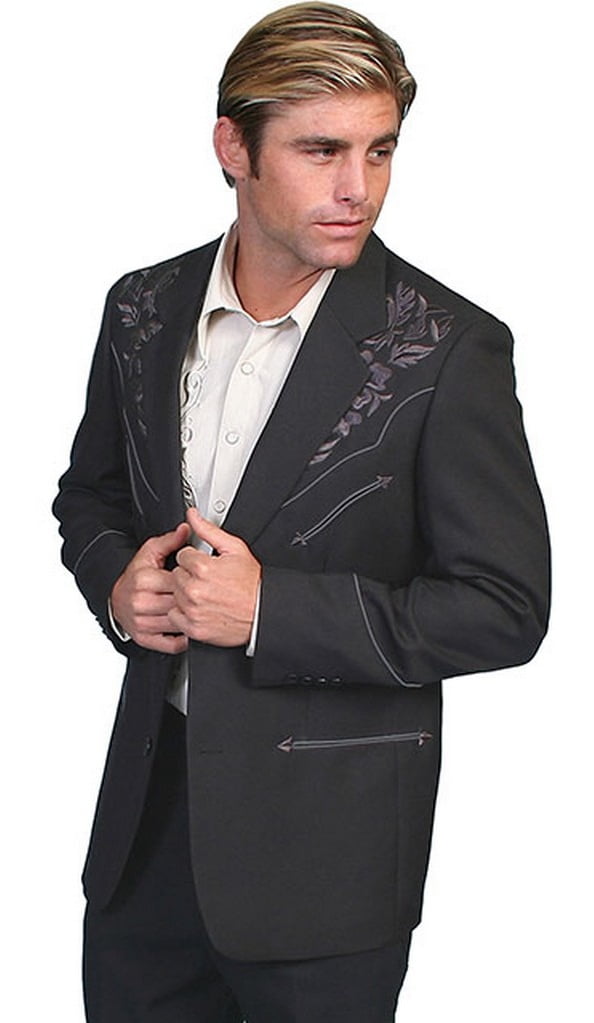 Scully Leather Scully Western Blazer Mens Coat Tonal Embroidery