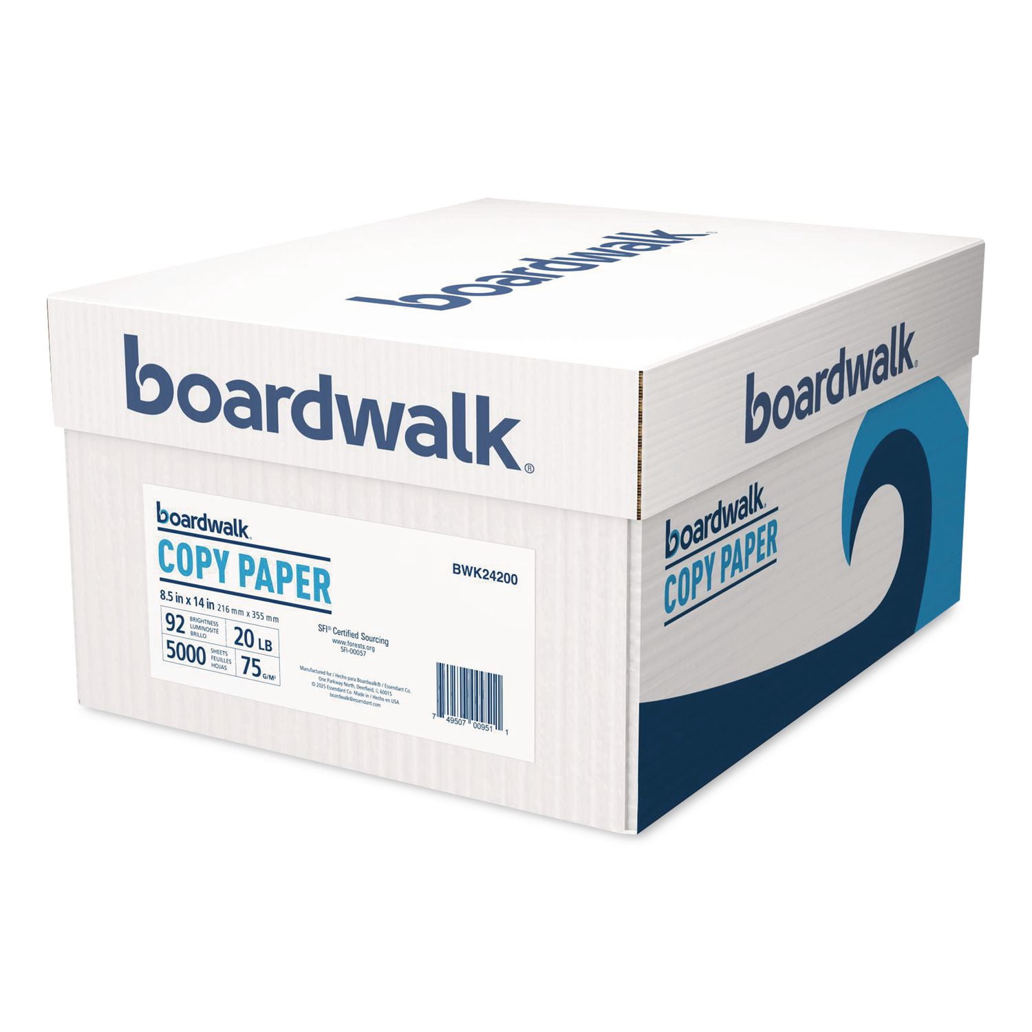 8.5 in. x 14 in. 20 lbs. Bond Weight 92 Bright Legal Size Copy Paper - White (10-Reams/Carton)