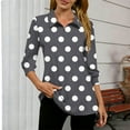 thumbnail image 3 of DAFPZW Polka Dot Shirt for Women Casual 3/4 Sleeve Dressy Blouse Work Business Tops Spring Summer Fashion Outfits, 3 of 5
