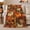 Pumpkins and Berries, variant on Warm Autumn Patchwork with Botanical Sprigs and Plaid, Rustic Modern Style for Fall Lovers, Earth Tone Motif and Thanksgiving Gift, Cozy Flannel Blanket for Bedroom and Reading Nook, Home Decor