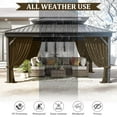 thumbnail image 2 of Pakunoda 10' X 13' Gazebo Universal Replacement Privacy 4-Panel Curtains, Waterproof Outdoor Curtains Chococlate Sidewall with Zipper for Patio Garden Backyard, Curtain Only, 2 of 8